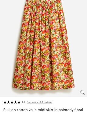 NWT J Crew Floral Midi Skirt